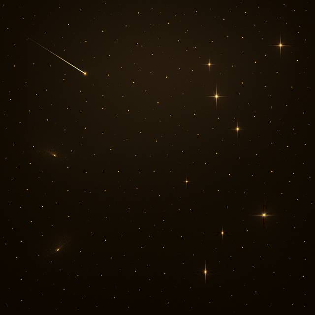 Sternenhimmel schwarz mit Sternschnuppen
